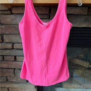 Lilly Pulitzer Bright Pink Tank Top Pleated Back Size XS